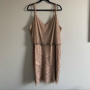 Adrianna Papell Sequin Blouson Dress